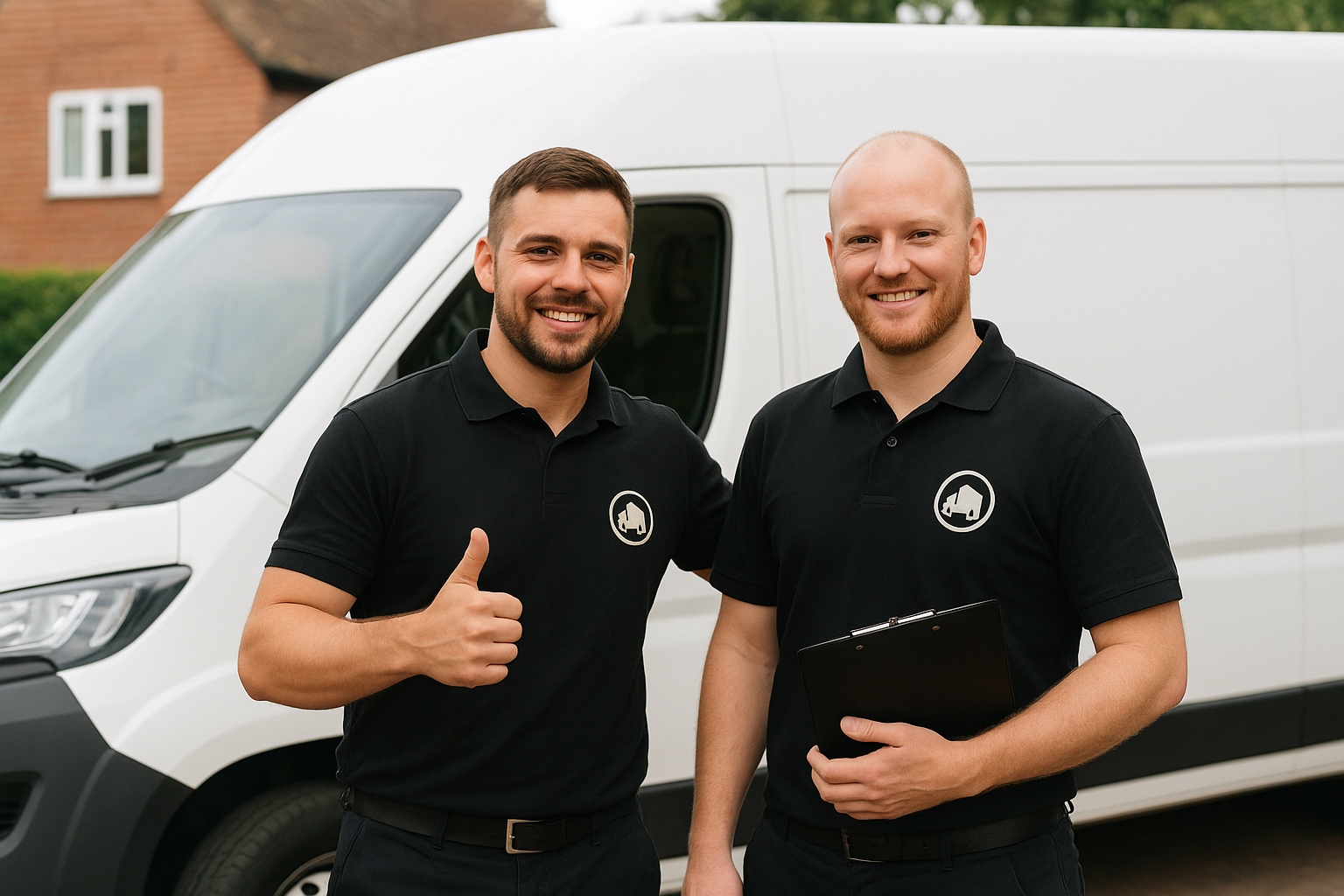 Ali Waste Removals removals team standing in front of a van